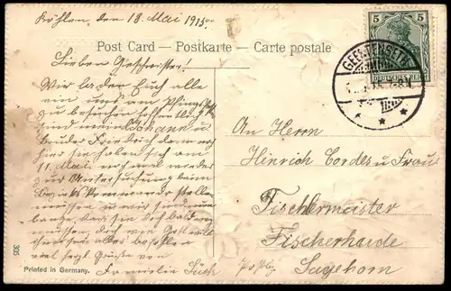 ALTE PRÄGE POSTKARTE FRÖHLICHE PFINGSTEN embossed gauffrée cpa AK postcard Ansichtskarte