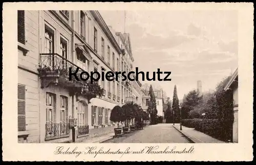 ALTE POSTKARTE BAD GODESBERG KURFÜRSTENSTRASSE MIT WASSERHEILANSTALT cpa AK postcard Ansichtskarte