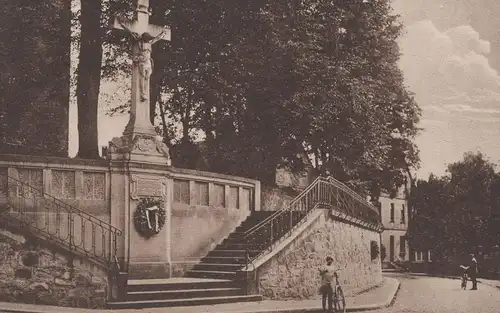 ALTE POSTKARTE GREVEN IN WESTFALEN KRIEGER-DENKMAL KRANZ Kriegerdenkmal monument postcard Ansichtskarte cpa AK