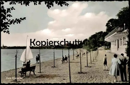 ÄLTERE POSTKARTE PORZ RHEINUFER KÖLN Ehepaar Paar couple Ufer Rhein postcard Ansichtskarte cpa AK