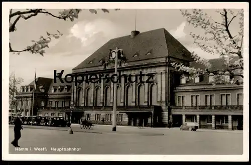 ALTE POSTKARTE HAMM I. WESTF. HAUPTBAHNHOF 1939 GOLIATH LKW F200/400 TEMPO ? Bahnhof station gare Ansichtskarte postcard