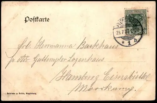 ALTE POSTKARTE FLENSBURG BAHNHOF Stempel Grosslogenfest Freimaurer Guttempler gare station cpa AK Ansichtskarte postcard