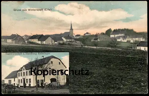 ALTE POSTKARTE GRUSS AUS WINTERSPELT EIFEL GASTWIRTSCHAFT U. HANDLUNG EHLERINGER PRÜM cpa AK Ansichtskarte postcard