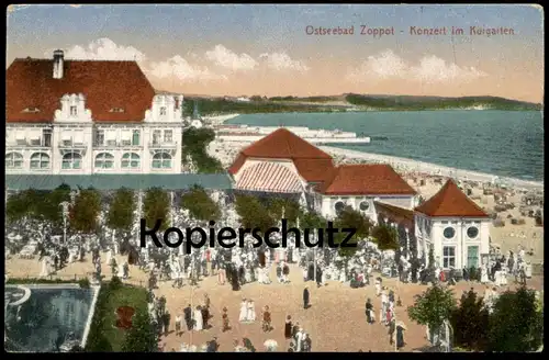 ALTE POSTKARTE OSTSEEBAD ZOPPOT KONZERT IM KURGARTEN Sopot Danzig concert cpa AK Ansichtskarte postcard