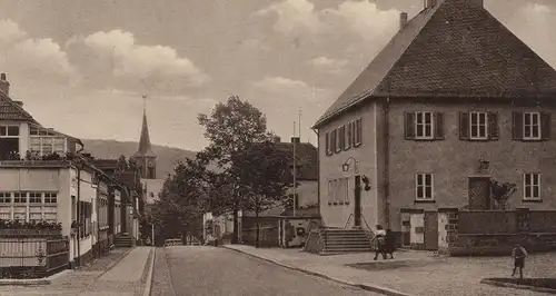 ALTE POSTKARTE QUIERSCHIED SAAR IM SCHÖNEN FISCHBACHTAL POSTAMT MIT STRASSE DES 13. JANUAR Ansichtskarte postcard cpa AK