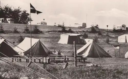 ÄLTERE POSTKARTE CAMPINGPLATZ WALDWINKEL KALKRIESE ÜBER OSNABRÜCK BRAMSCHE Zelt tent Camping bath Bad Ansichtskarte cpa