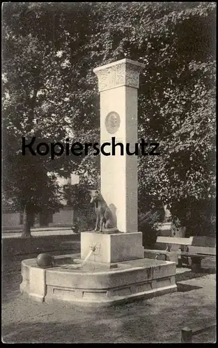 ALTE POSTKARTE GÜSTROW JOHN BRINCKMANN BRUNNEN fontaine fountain Hund dog chien Ansichtskarte postcard cpa AK