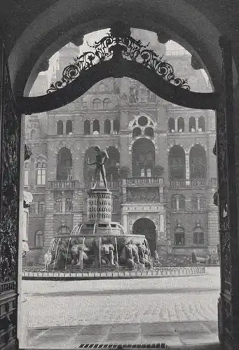 ALTE POSTKARTE REICHENBERG DAS RATHAUS Liberec Tor Schmiedekunst Brunnen fountain Böhmen Sudeten Ansichtskarte postcard