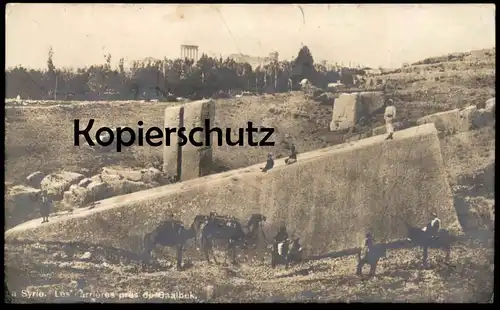 ALTE POSTKARTE SYRIE LES CARRIERES PRES DE BAALBEK MARKE MONTRE ZENITH HORLOGE PARIS Libanon Uhr publicité Baalbeck cpa