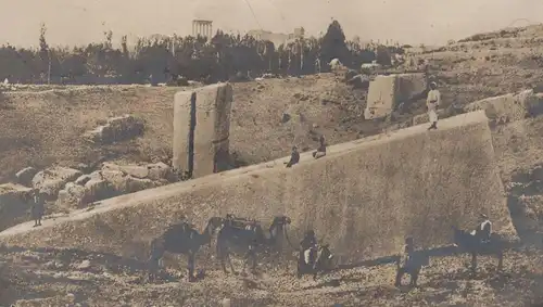 ALTE POSTKARTE SYRIE LES CARRIERES PRES DE BAALBEK MARKE MONTRE ZENITH HORLOGE PARIS Libanon Uhr publicité Baalbeck cpa