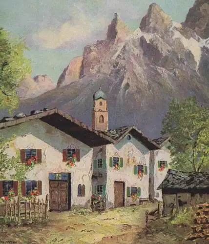 ÄLTERE KÜNSTLER POSTKARTE MITTENWALD JAKOB HECKER postcard Ansichtskarte cpa AK