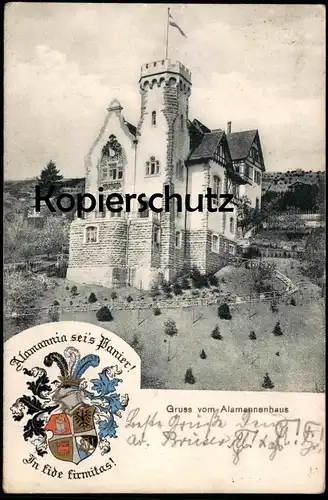 ALTE POSTKARTE GRUSS VOM ALAMANNENHAUS TÜBINGEN KSTV ALAMANNIA Studentica Couleur Studentika Ansichtskarte postcard cpa