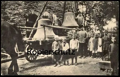 ALTE POSTKARTE ABSCHIEDSGRUSS DER DELLWIGER KIRCHENGLOCKEN DELLWIG ESSEN KINDER KIND Glocken bell bells cloche clarines