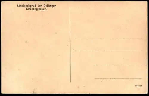 ALTE POSTKARTE ABSCHIEDSGRUSS DER DELLWIGER KIRCHENGLOCKEN DELLWIG ESSEN KINDER KIND Glocken bell bells cloche clarines