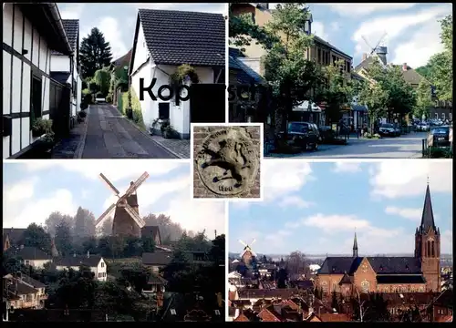 ÄLTERE POSTKARTE STOMMELN AN ST. MARTIN HAUPTSTRASSE MÜHLE IM SOMMER MIT KIRCHE bei Pulheim Windmühle windmill moulin AK