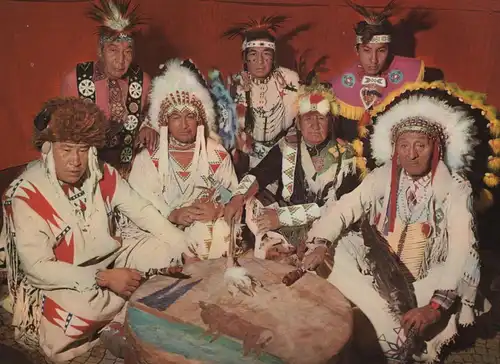 ÄLTERE POSTKARTE INDIANER PALAVER MEDIZINMANN CREE SIOUX chief medicineman indians quack cpa AK Ansichtskarte postcard