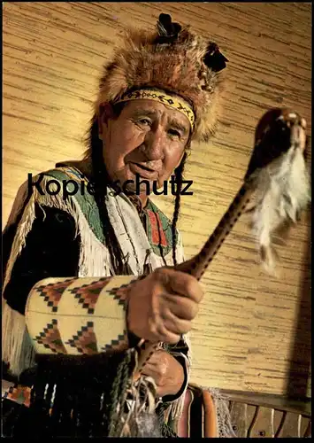 POSTKARTE MEDIZINMANN VOM SIOUX STAMM GEISTERKOPF medicine man quack Indian Indians Indien cpa AK postcard Ansichtskarte