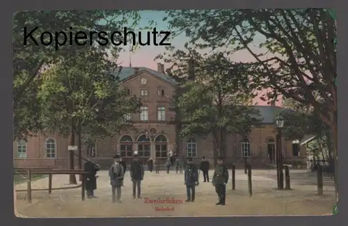 ALTE POSTKARTE ZWEIBRÜCKEN BAHNHOF DEUX-PONTS Hauptbahnhof station gare cpa AK Ansichtskarte postcard