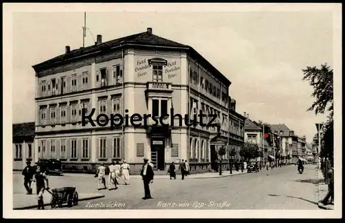 ALTE POSTKARTE ZWEIBRÜCKEN FRANZ-VON-EPP-STRASSE HOTEL DEUTSCHES HAUS DEUX-PONTS cpa AK Ansichtskarte postcard