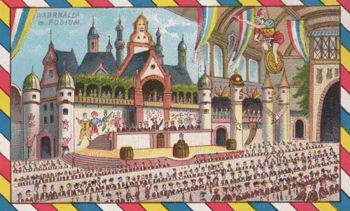 ALTE LITHO POSTKARTE GRUSS VOM MAINZER CARNEVAL 1897 ZUG KARNEVAL MAINZ carnival carnaval cpa AK Ansichtskarte postcard