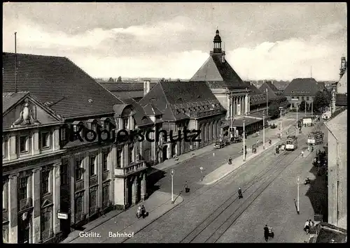 ALTE POSTKARTE GÖRLITZ BAHNHOF Zgorzelec Strassenbahn tram tramway gare station cpa AK Ansichtskarte postcard
