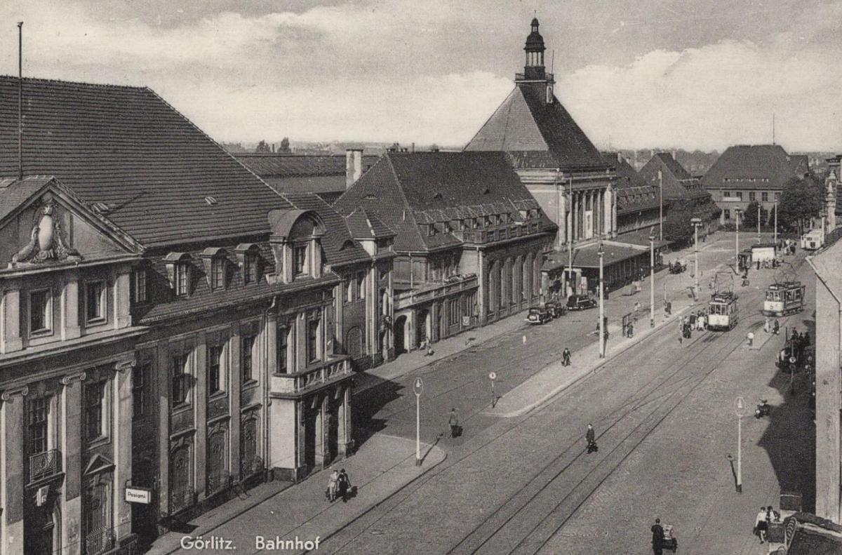 ALTE POSTKARTE GÖRLITZ BAHNHOF Zgorzelec Strassenbahn tram tramway gare