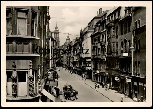 ÄLTERE POSTKARTE DRESDEN SCHLOSSSTRASSE MIT HOFKIRCHE UND SCHLOSS VOR DER ZERSTÖRUNG Bols Rodenstock AK cpa postcard