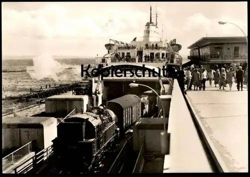 ALTE POSTKARTE SASSNITZ FÄHRSCHIFF SASSNITZ DAMPFLOK steam train locomotive à vapeur 94 546 ferry railway AK postcard