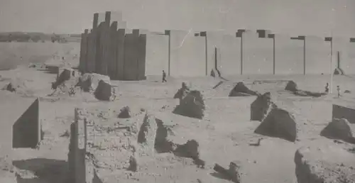 ALTES FOTO BABYLON TEMPEL NINMAKH NINMAH IRAK IRAQ temple cpa photo postcard AK Ansichtskarte