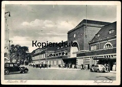 ALTE POSTKARTE MÜNSTER WESTFALEN HAUPTBAHNHOF OLDTIMER station gare Bahnhof cpa AK Ansichtskarte postcard