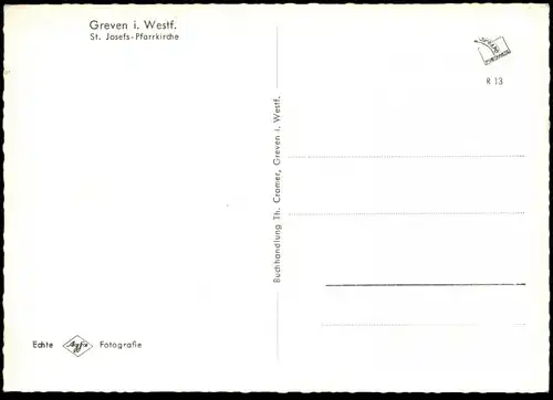 ALTE POSTKARTE GREVEN IN WESTFALEN ST. JOSEFS-PFARRKIRCHE Kirche church église cpa AK Ansichtskarte postcard