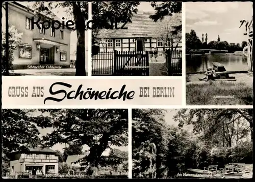 ÄLTERE POSTKARTE GRUSS AUS SCHÖNEICHE BEI BERLIN Lichtspiele Kino cinema Eiche oak tree arbre AK Ansichtskarte postcard