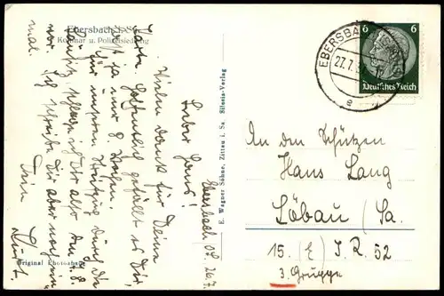 ALTE POSTKARTE EBERSBACH SACHSEN KOTTMAR UND POLIZEISIEDLUNG cpa AK Ansichtskarte postcard