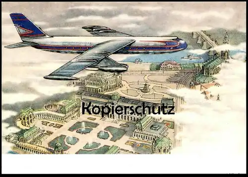 ÄLTERE POSTKARTE DRESDEN-KLOTZSCHE DEUTSCHE POST AG ERÖFFNUNG FLUGHAFEN SONDERSTEMPEL 1995 Airport AK Flugzeug avion cpa