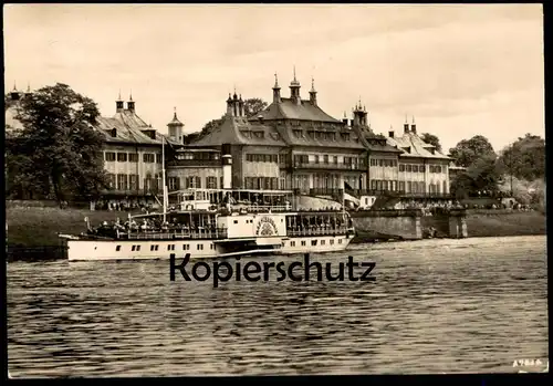 ÄLTERE POSTKARTE SCHLOSS PILLNITZ DRESDEN DAMPFER BAD SCHANDAU SCHIFF steam ship bateau à vapeur Ansichtskarte postcard