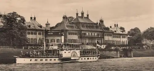 ÄLTERE POSTKARTE SCHLOSS PILLNITZ DRESDEN DAMPFER BAD SCHANDAU SCHIFF steam ship bateau à vapeur Ansichtskarte postcard