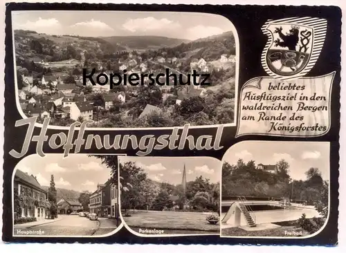 ÄLTERE POSTKARTE HOFFNUNGSTHAL HAUPTSTRASSE FREIBAD PARKANLAGE RÖSRATH cpa AK Ansichtskarte postcard