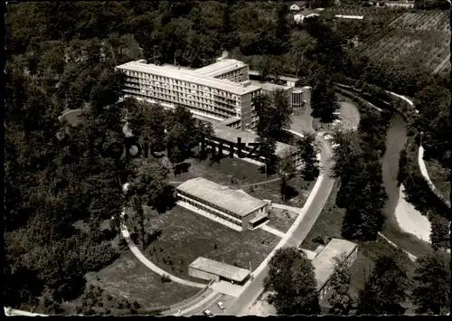 ÄLTERE POSTKARTE LEVERKUSEN STÄDTISCHES KRANKENHAUS HELMUT LEHMACHER VERKAUFSSTAND BAHNSTRASSE hospital cpa AK postcard