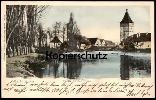 ALTE POSTKARTE WAIBLINGEN PARTIE AN DER REMS PANORAMA Ansichtskarte cpa AK postcard