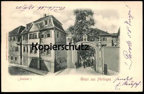 ALTE PRÄGE POSTKARTE GRUSS AUS NÜRTINGEN SEMINAR 1904 RELIEF ANSICHTSKARTE cpa AK postcard