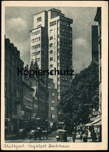 ALTE POSTKARTE STUTTGART TAGBLATT HOCHHAUS GENEHMIGT DURCH U.S. ARMY Ansichtskarte cpa AK postcard