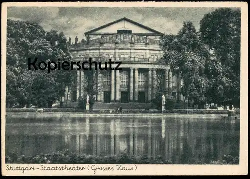 ALTE POSTKARTE STUTTGART STAATSTHEATER GROSSES HAUS GENEHMIGT DURCH U.S. ARMY Ansichtskarte cpa AK postcard