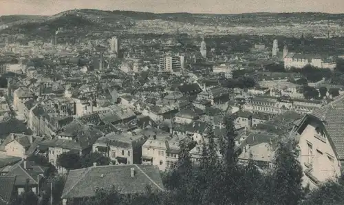 ALTE POSTKARTE STUTTGART BLICK VON DER GEROCKSRUHE GENEHMIGT DURCH U.S. ARMY Geroksruhe Ansichtskarte cpa AK postcard