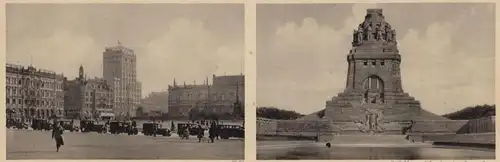 ALTE POSTKARTE LEIPZIG 1934 HAUPTBAHNHOF NEUES RATHAUS AUGUSTUSPLATZ VÖLKERSCHLACHTSDENKMAL VÖLKERSCHLACHTDENKMAL AK