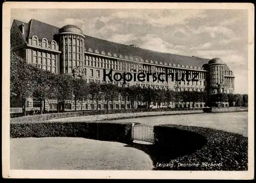 ALTE POSTKARTE LEIPZIG DEUTSCHE BÜCHEREI library bibliothèque Sonderstpempel 450 Jahre Messe Ansichtskarte cpa AK