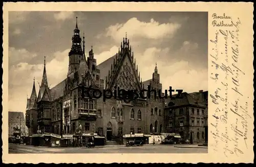 ALTE POSTKARTE BRESLAU RATHAUS MAGGI SCHILD SCHLESIEN BRATWURST STÖCHLEIN WROCLAW cpa postcard AK Ansichtskarte