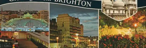 ÄLTERE POSTKARTE GREETINGS FROM BRIGHTON PALACE AMUSEMENTS at night bei Nacht la nuit postcard Ansichtskarte cpa AK