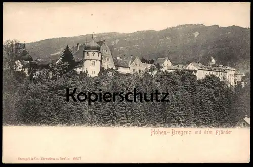 ALTE POSTKARTE HOHEN-BREGENZ MIT DEM PFÄNDER VERLAG STENGEL & CO. postcard Ansichtskarte cpa AK