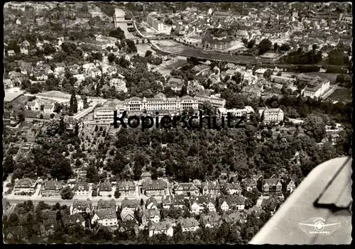 ALTE POSTKARTE SAARBRÜCKEN LUFTAUFNAHME TRAGFLÄCHE LUFTBILD SAAR Fliegeraufnahme postcard AK Ansichtskarte cpa