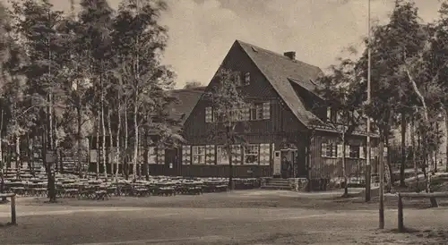 ALTE POSTKARTE CHEMNITZ 1932 UNTERKUNFTSHAUS BEUTENBERG 20 MINUTEN VON DER ENDSTATION DER STRASSENBAHN Ansichtskarte AK